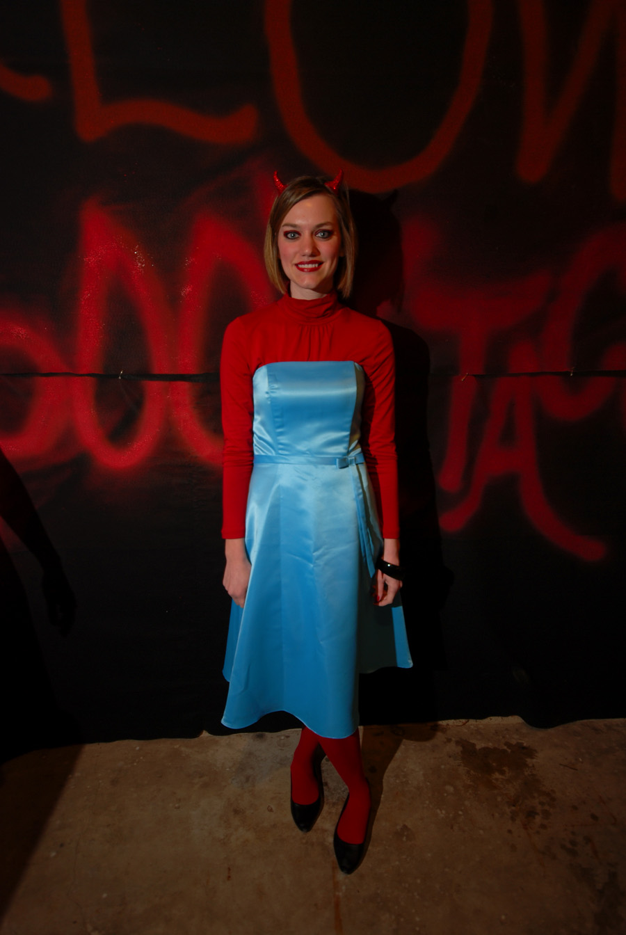 devil with a blue dress